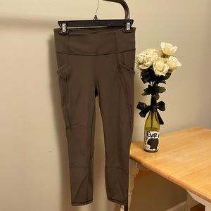 Lululemon Fast and Free 25” olive green leggings size 6